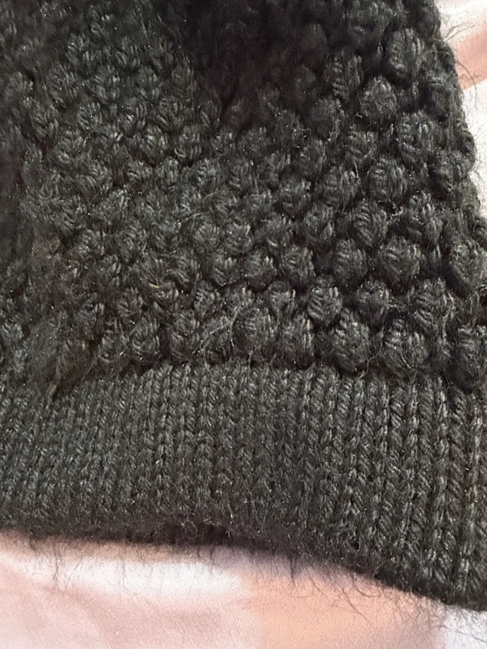 Kids Knit Pom-Pom Beanie Hat in Charcoal Gray